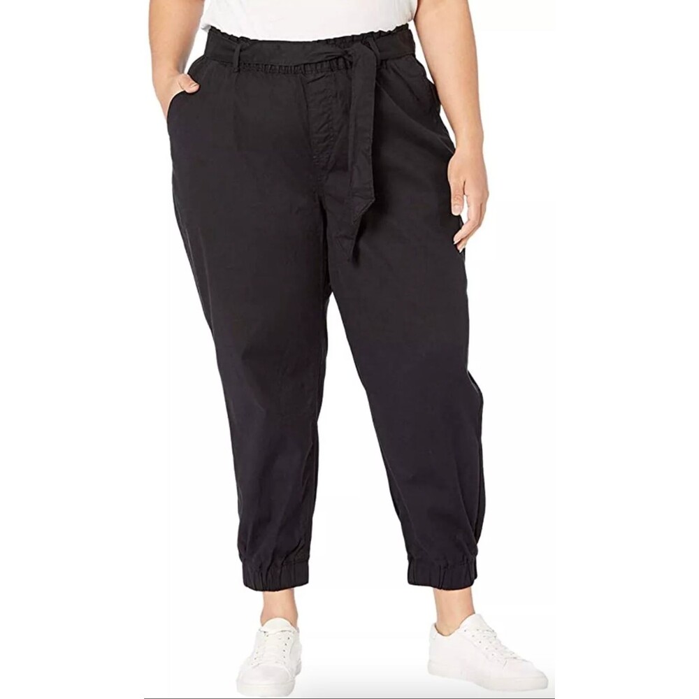 Levis Belted Jet Set Joggers Womens 16W Black Stretch Twill Pants Relaxed Casual